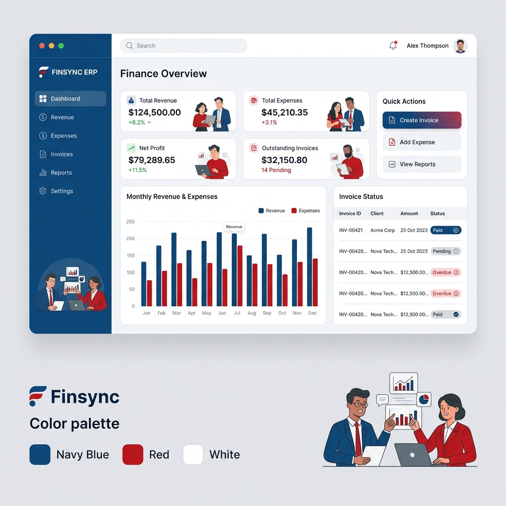 Finance ERP Dashboard Preview